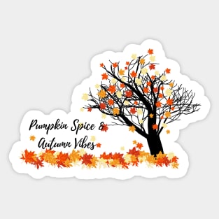 Hello Autumn Pumpkin Spice and Autumn Vibes Autumn Tree Sticker